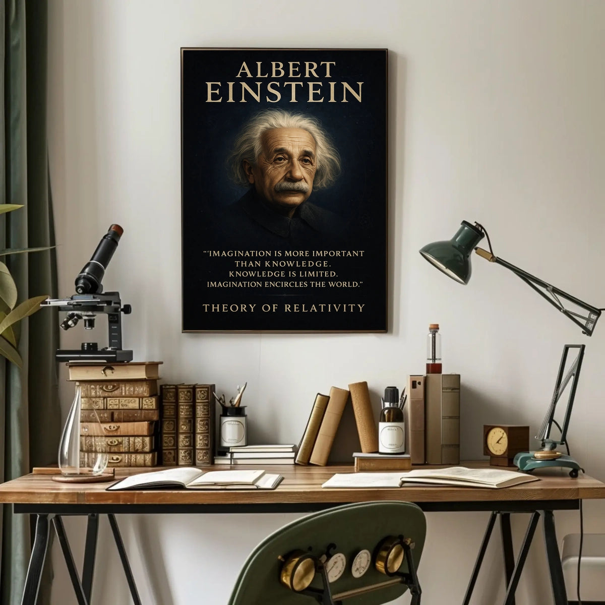 Albert Einstein Inspirational Photorealistic Poster for Creativity