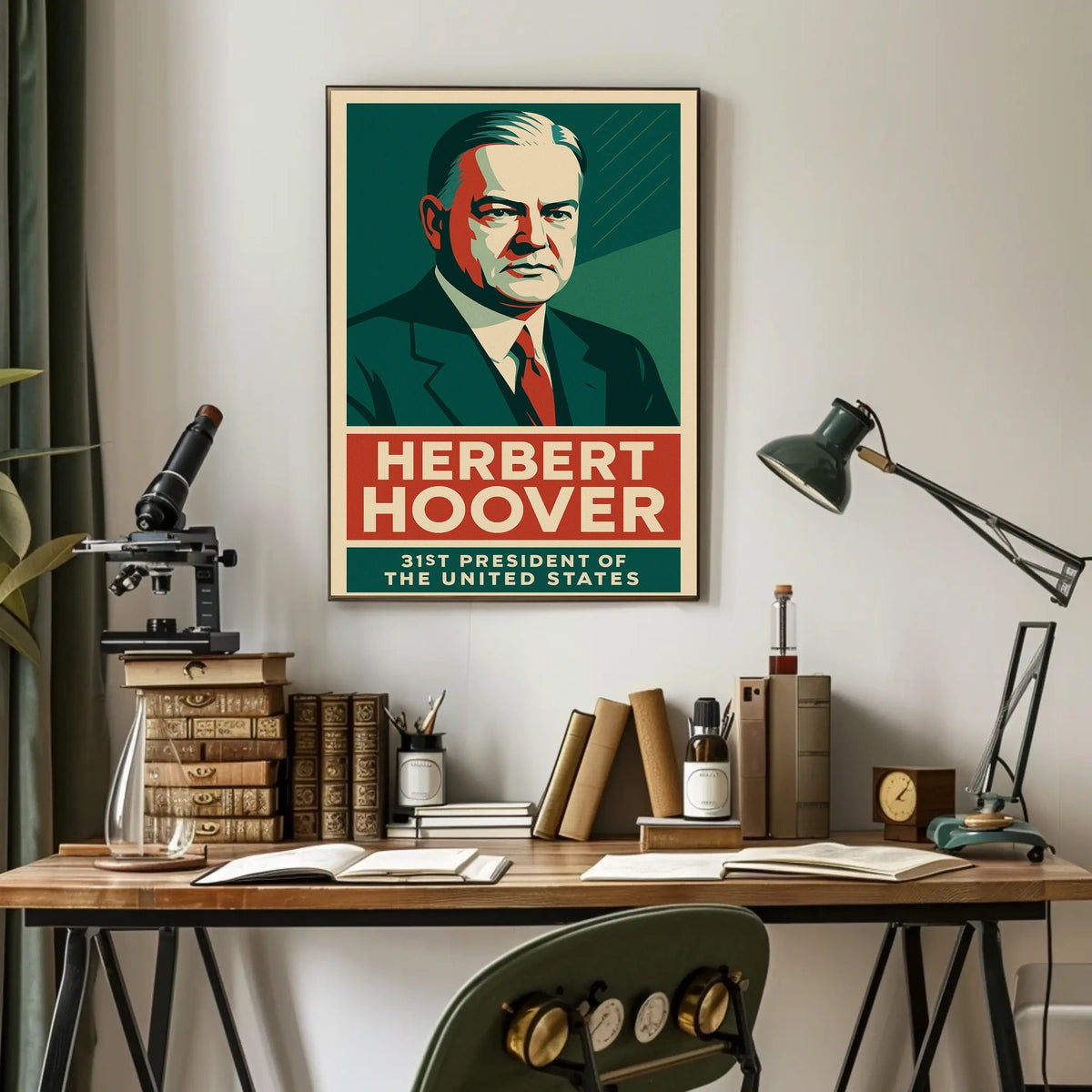 Hoover Thirty First President Art Deco Collectors Poster