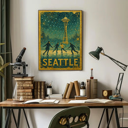 Winter Skating In Seattle Poster