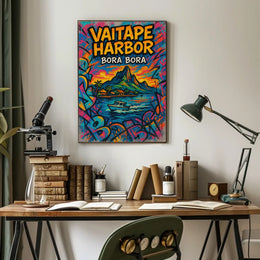 Vaitape Harbor Bora Bora Poster