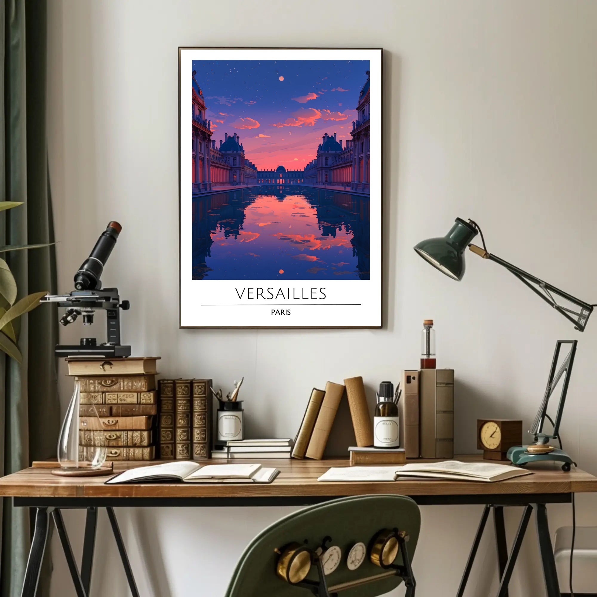 Versailles Sunset: Artistic Palace in Cultural or Heritage Poster