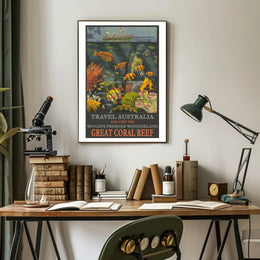 Vibrant Underwater Adventure Great Coral Reef Australia Travel Poster