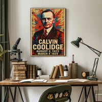 Calvin Coolidge 30th President of the United States Street Art Mashup Poster
