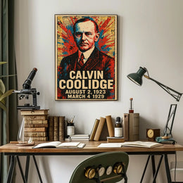 Calvin Coolidge 30th President of the United States Street Art Mashup Poster