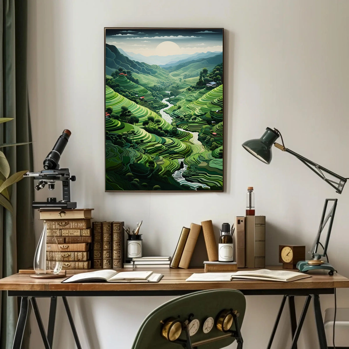 Serene Terraced Landscape Poster