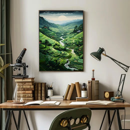 Serene Terraced Landscape Poster