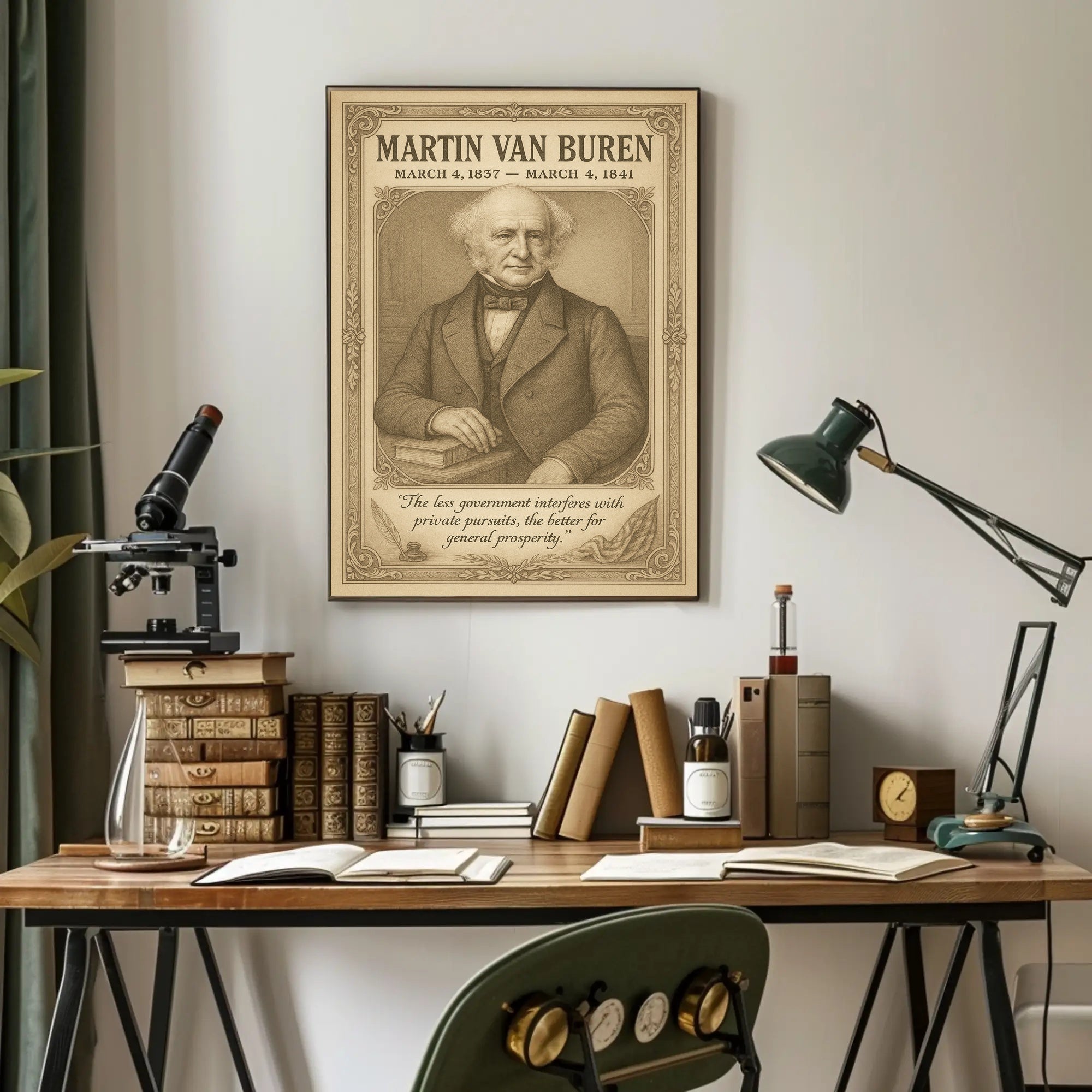Martin Van Buren 8th President Sketch Poster Art Print Decor PosterGoat