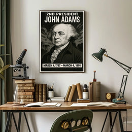 John Adams Presidential Heritage Vintage Colonial Era Scenic Wall Art Print Poster