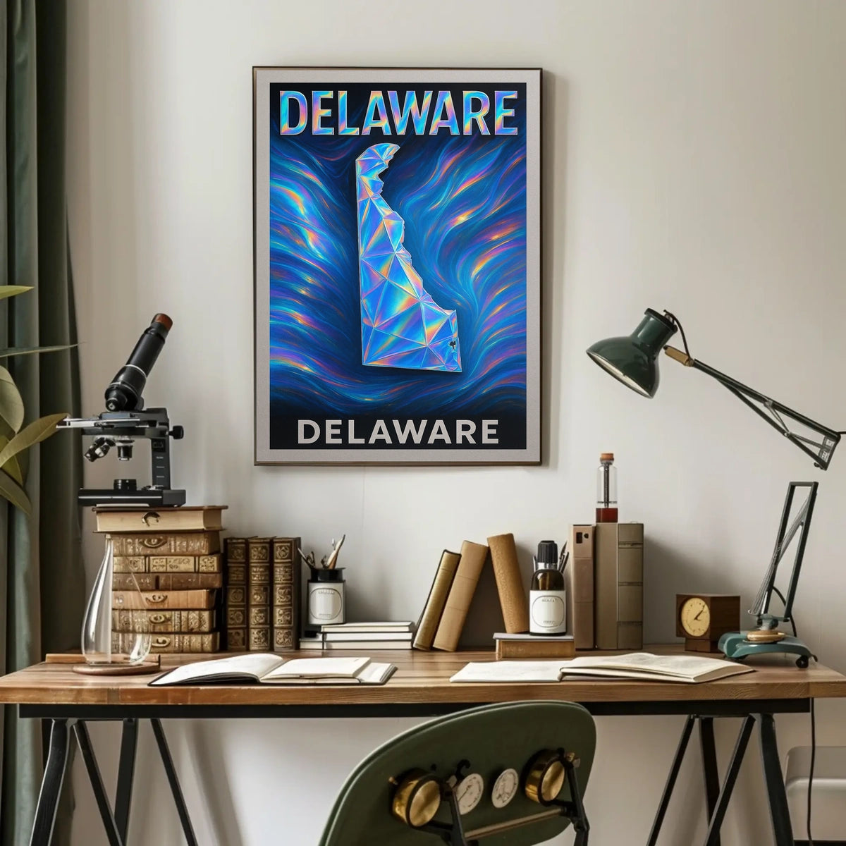 Delaware A Geometric Tribute Poster