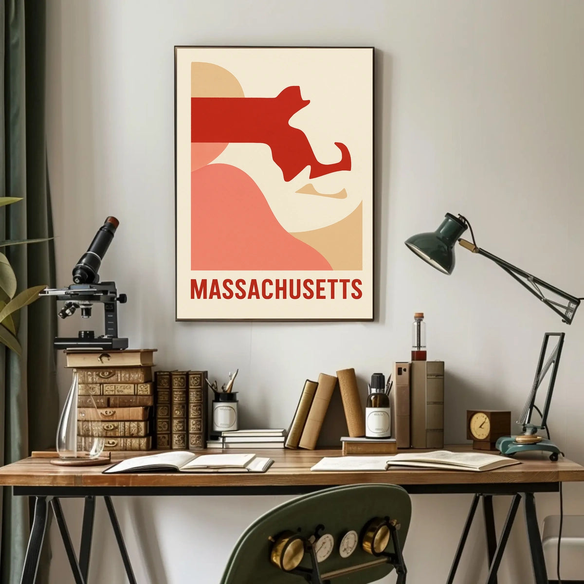 Massachusetts Abstract Art Poster