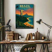 Brazilian Adventure Vintage Travel Poster
