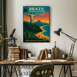 Brazilian Adventure Vintage Travel Poster