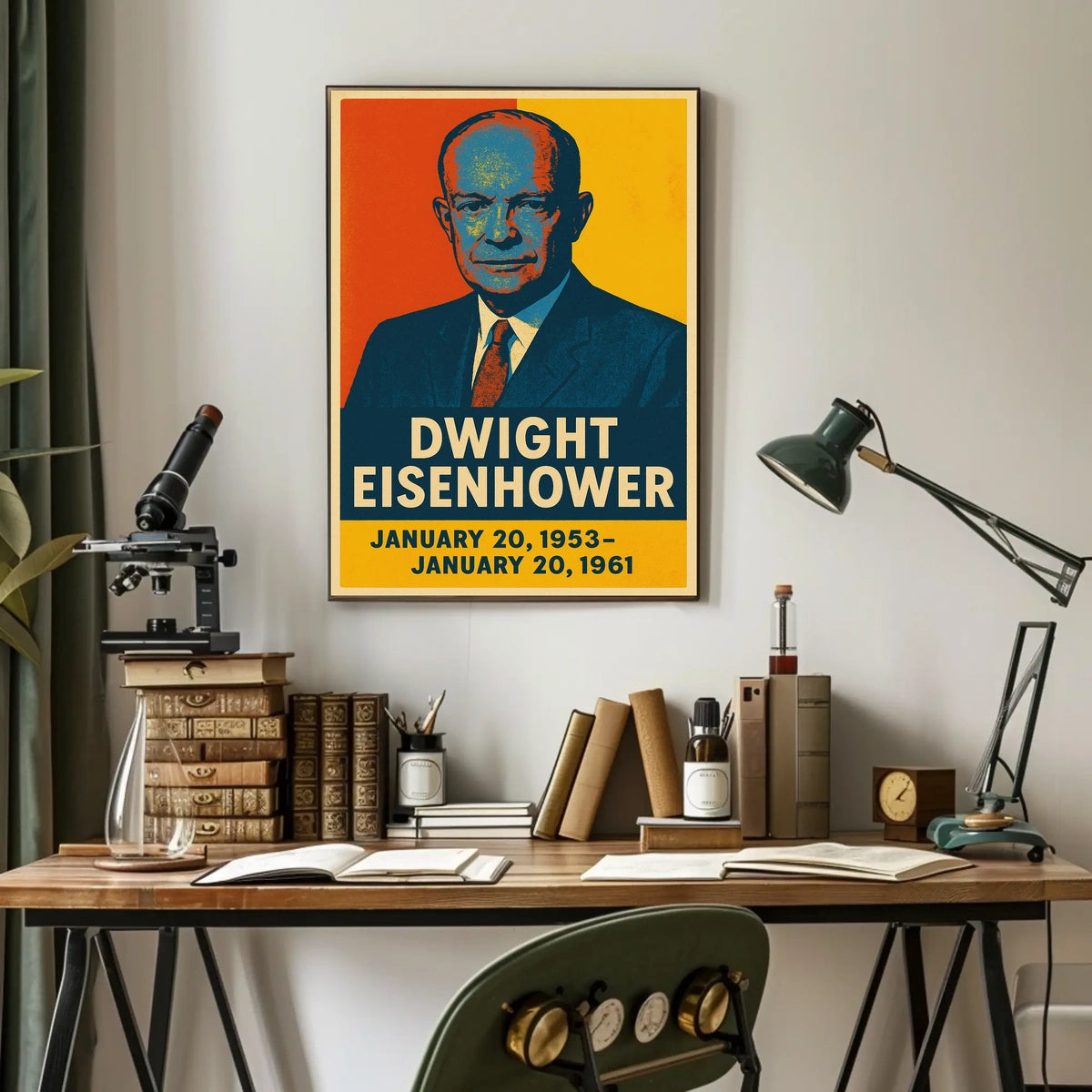 Eisenhower Vintage Pop Art Patriot History Poster