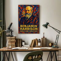 Benjamin Harrison 23rd President of the United States Glitch Hop Art Poster