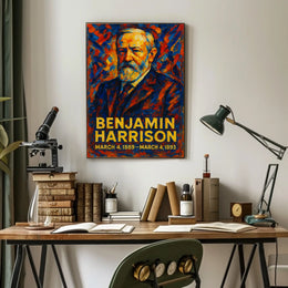Benjamin Harrison 23rd President of the United States Glitch Hop Art Poster