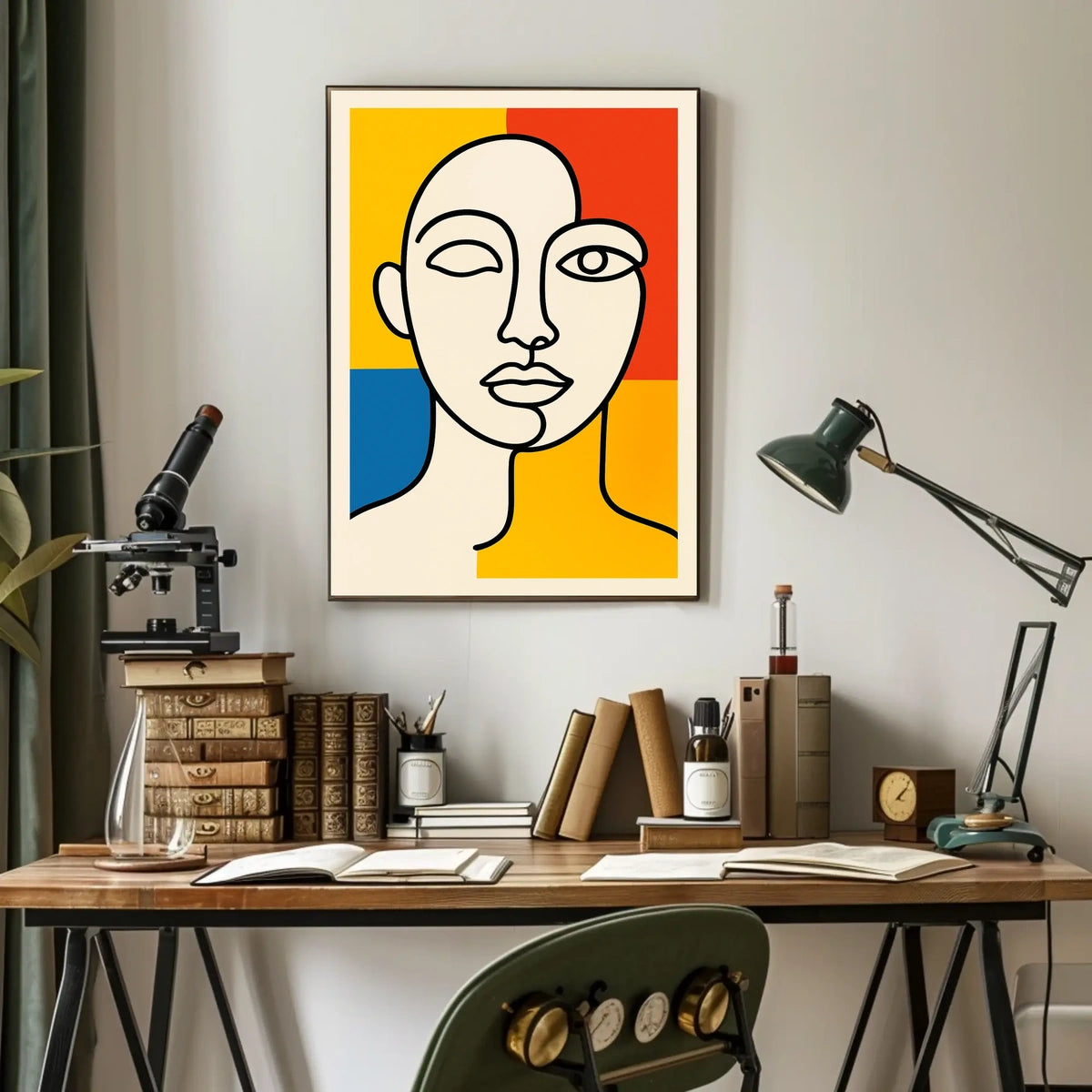 Abstract Portrait in Primary Colors Poster