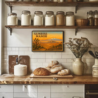 Sunrise Manor Scenic Illustration Poster
