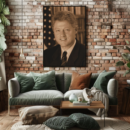 William Clinton 42nd President Sepia Photo