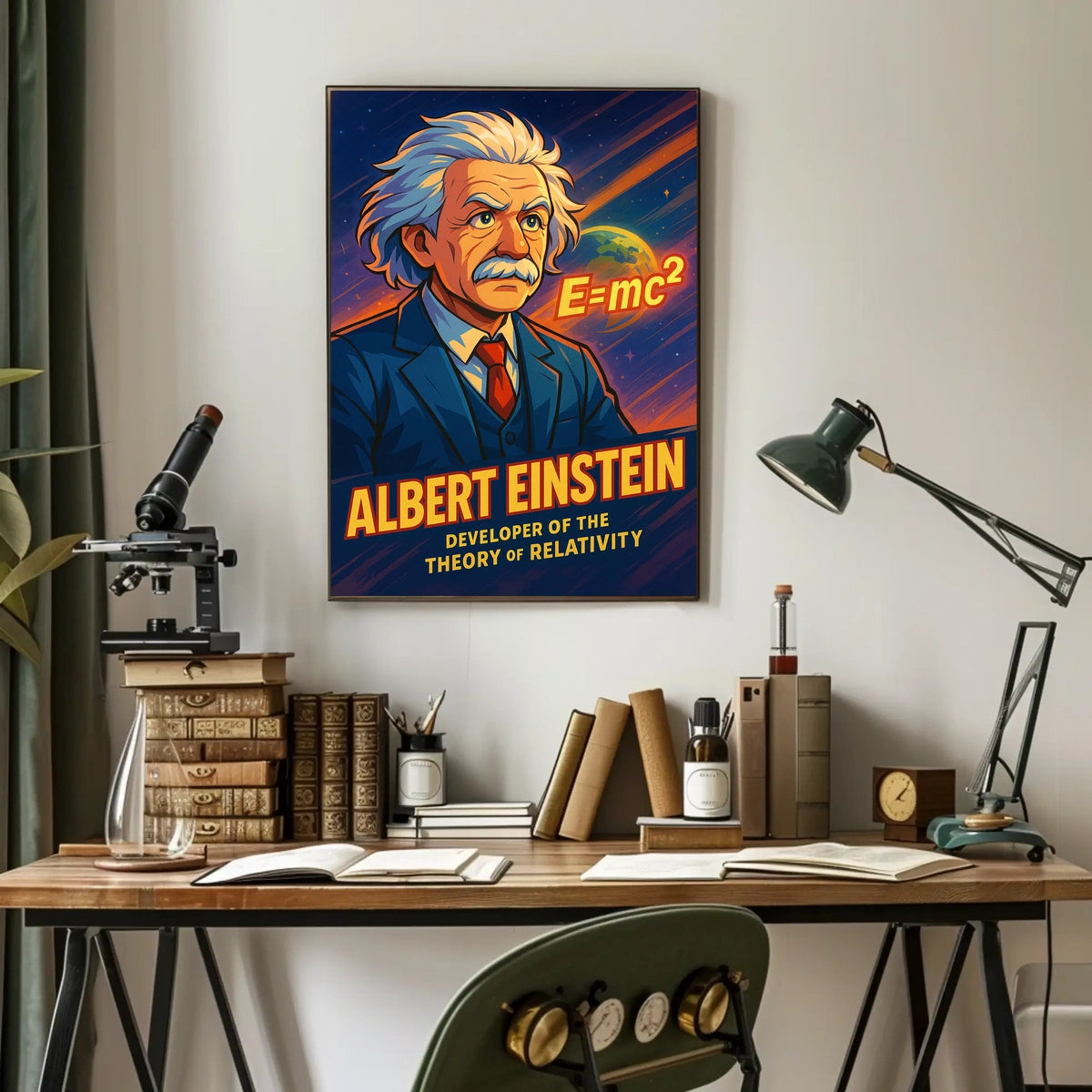 Albert Einstein Relativity Scenic Vintage Poster