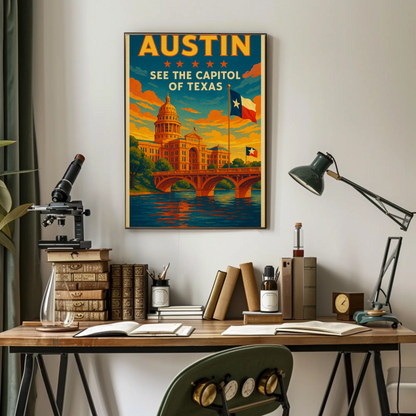 Austin Texas Capitol Travel Poster