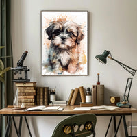 Watercolor Puppy Poster Cute Pet Wall Art Print