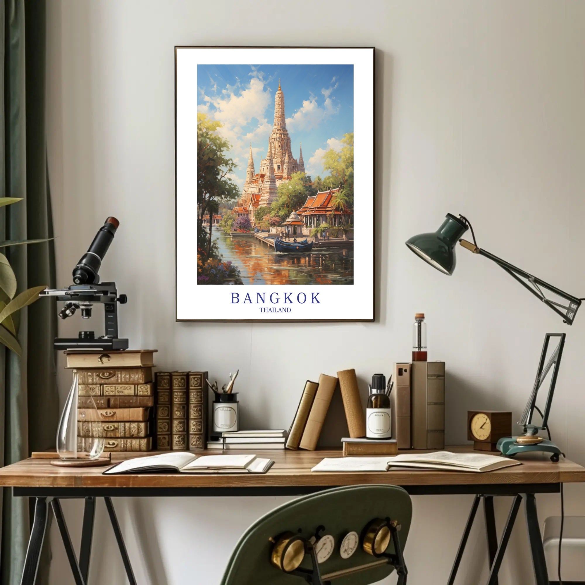 Bangkok Wat Arun Scenic Travel Poster PosterGoat