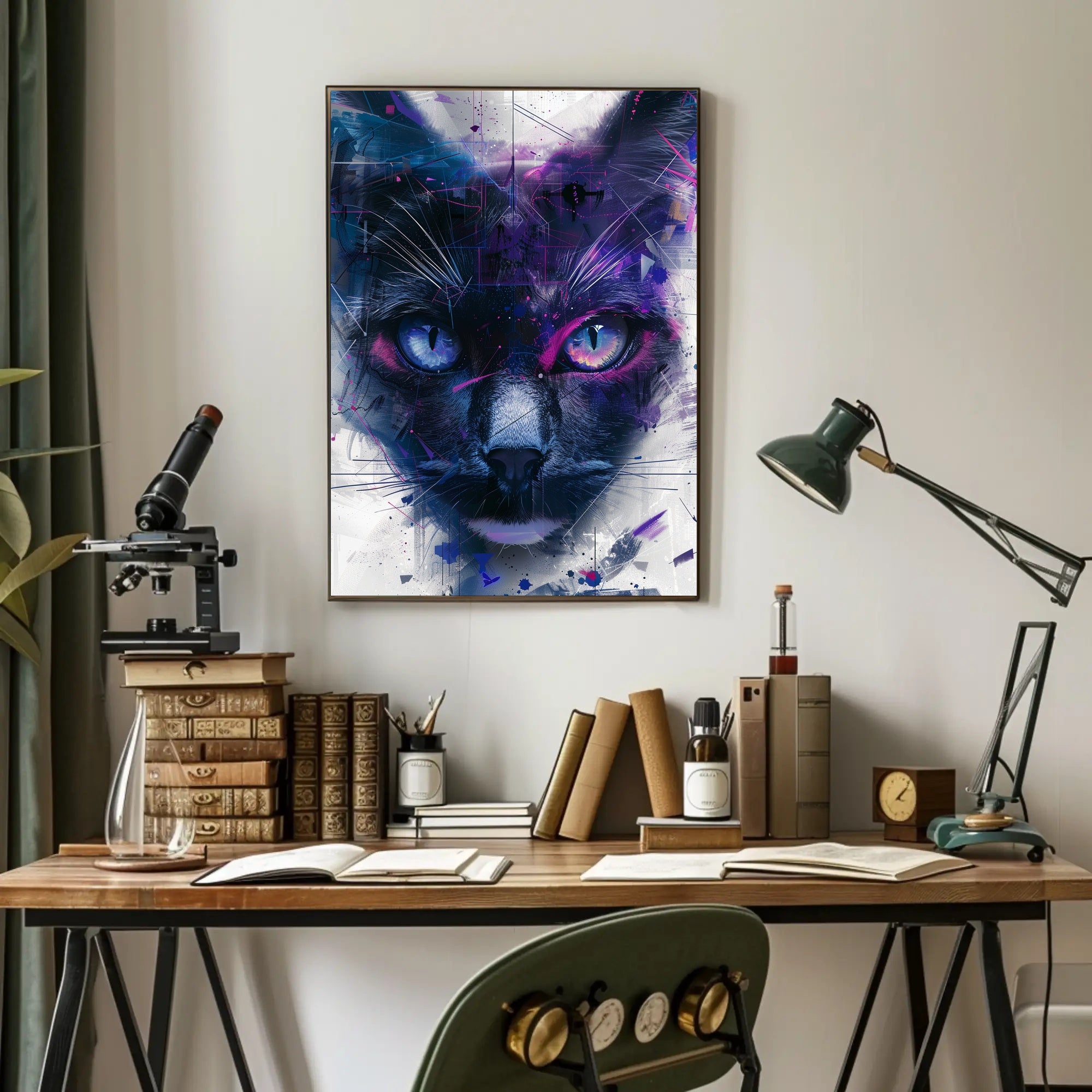 Cosmic Feline Art Print Poster for Home Decor and Wall Art PosterGoat