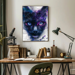 Cosmic Feline Art Print Poster for Home Decor and Wall Art PosterGoat