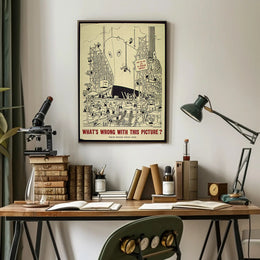 Workplace Safety Humor in a Chaotic Shipyard Poster