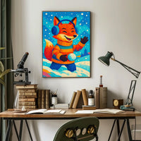 Winter Fox Scene Poster