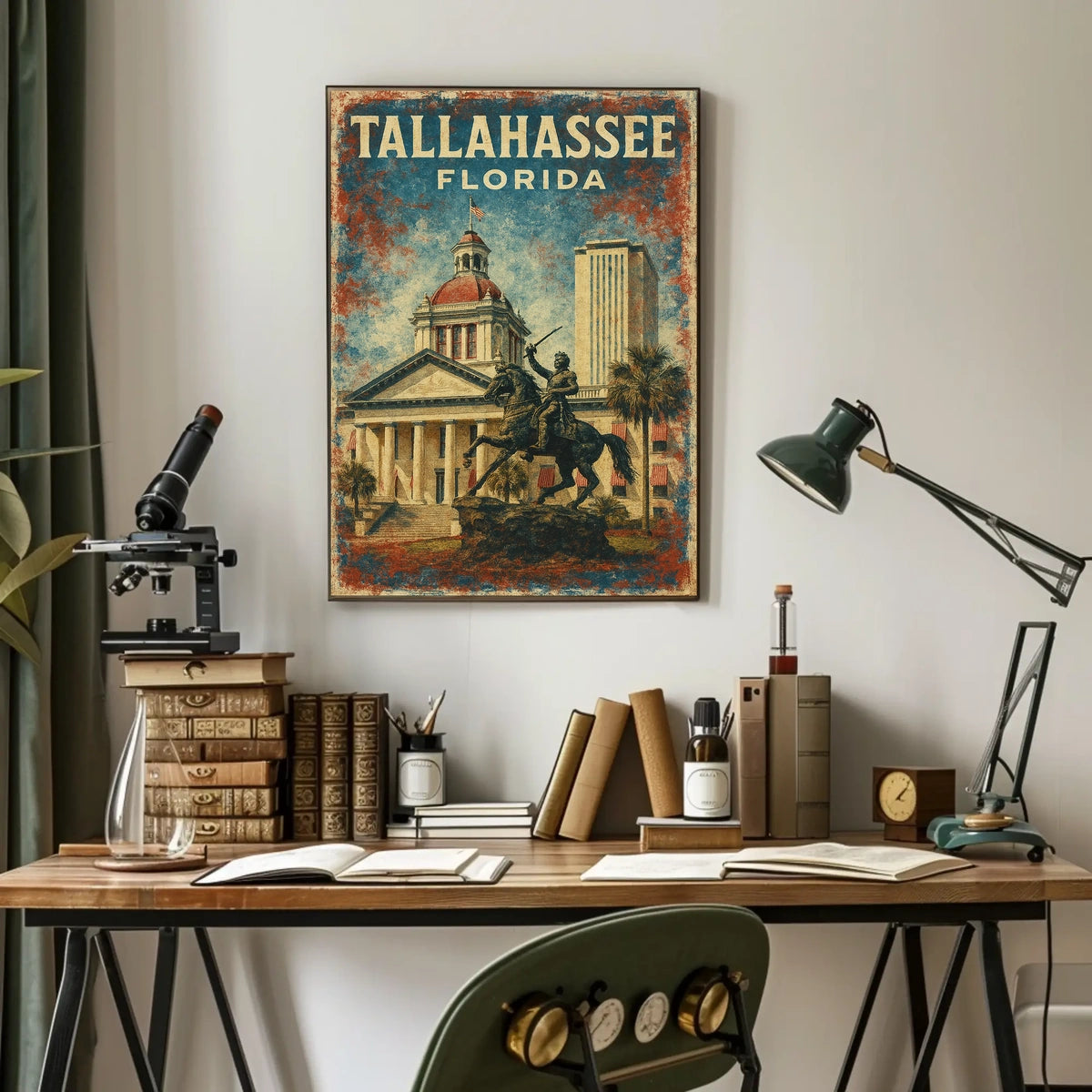 Tallahassee Skyline Florida Wanderlust Realism Poster