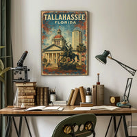 Tallahassee Skyline Florida Wanderlust Realism Poster