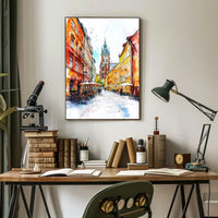 Poland Krakow Old Town and St Marys Basilica Poster
