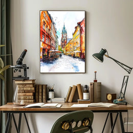 Poland Krakow Old Town and St Marys Basilica Poster