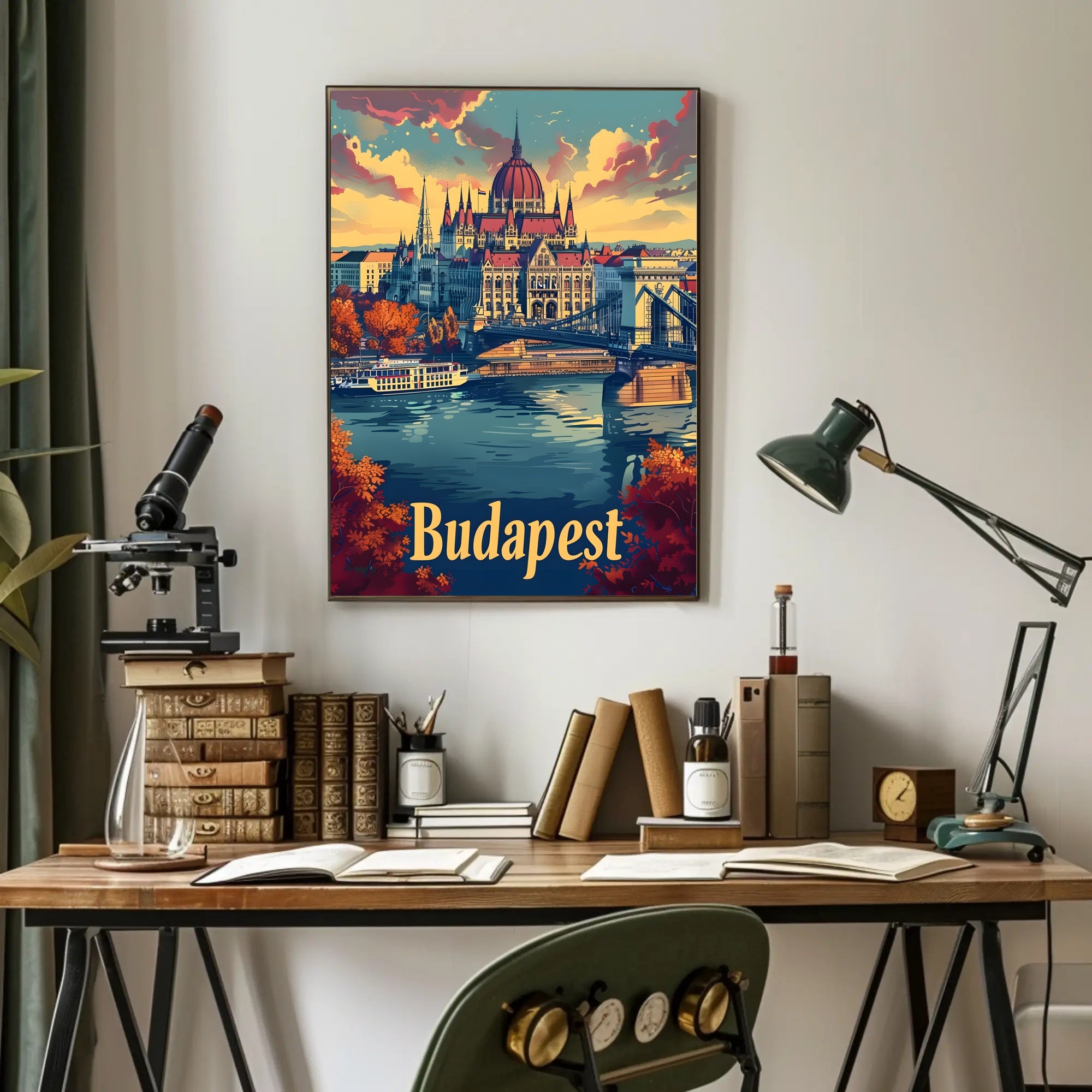 Hungarian Parliament Vintage Travel Poster