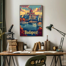 Hungarian Parliament Vintage Travel Poster