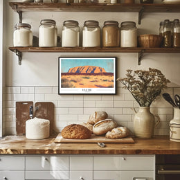 Uluru Desert Vintage Travel Poster