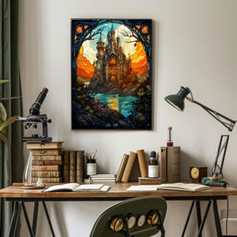 Enchanted Castle At Sunset Poster