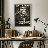Donald Trump 45th President of the United States B & W Comic Sketch Poster