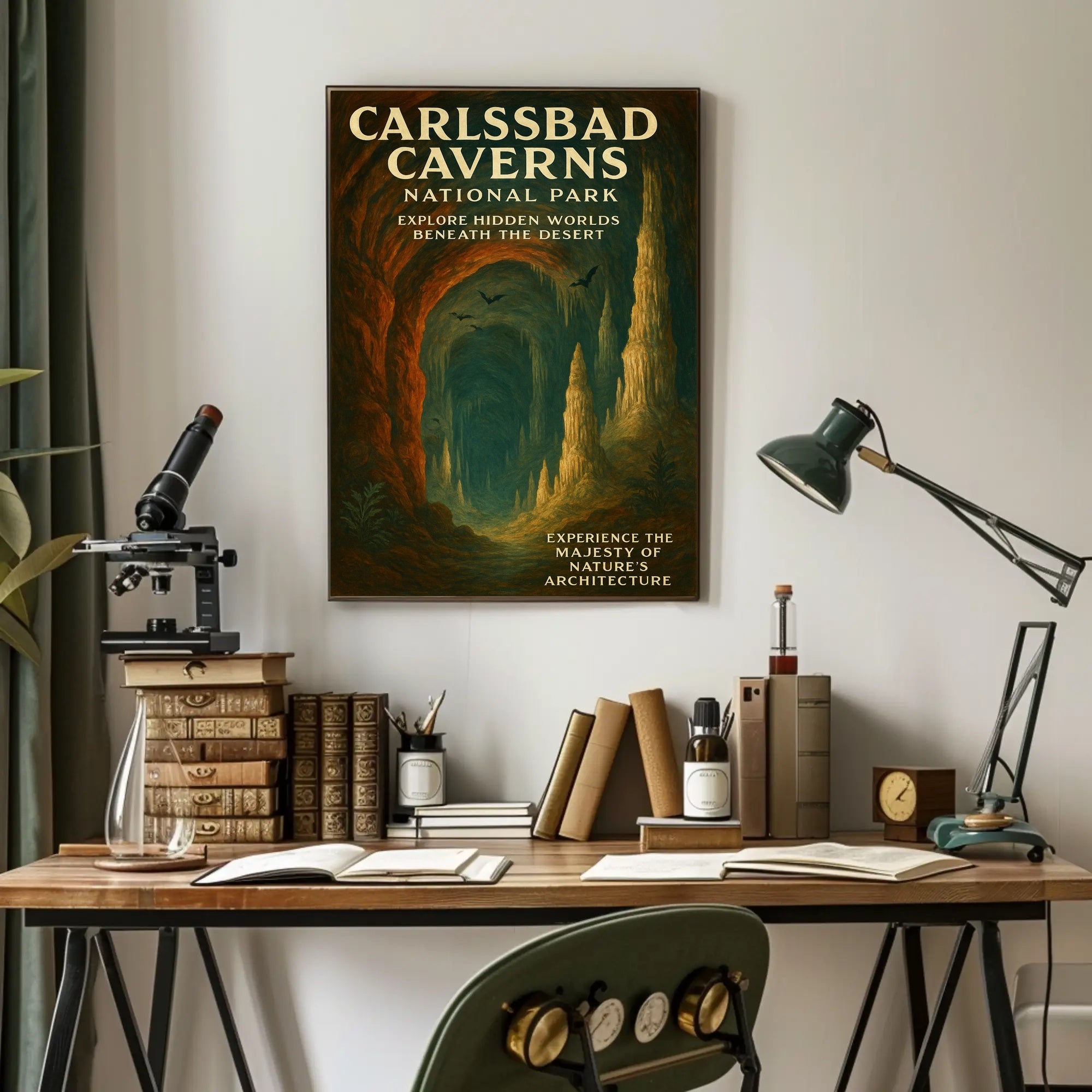 Carlsbad Caverns Vintage National Park Poster