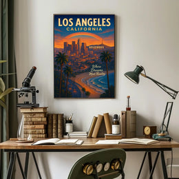 Los Angeles Where Dreams Meet Reality Poster