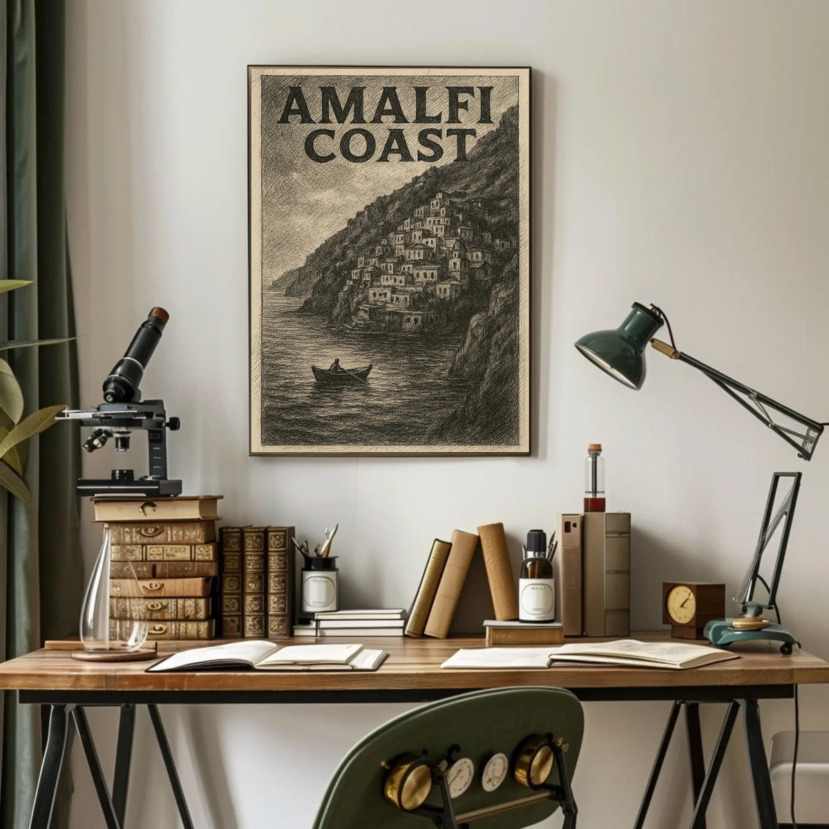 Amalfi Coast Poster Wall Art 18x24 Coastal Decor Gift