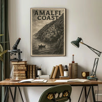 Amalfi Coast Poster Wall Art 18x24 Coastal Decor Gift