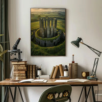 Ancient Ruins in Enchanting Fantasy Landscape Poster PosterGoat
