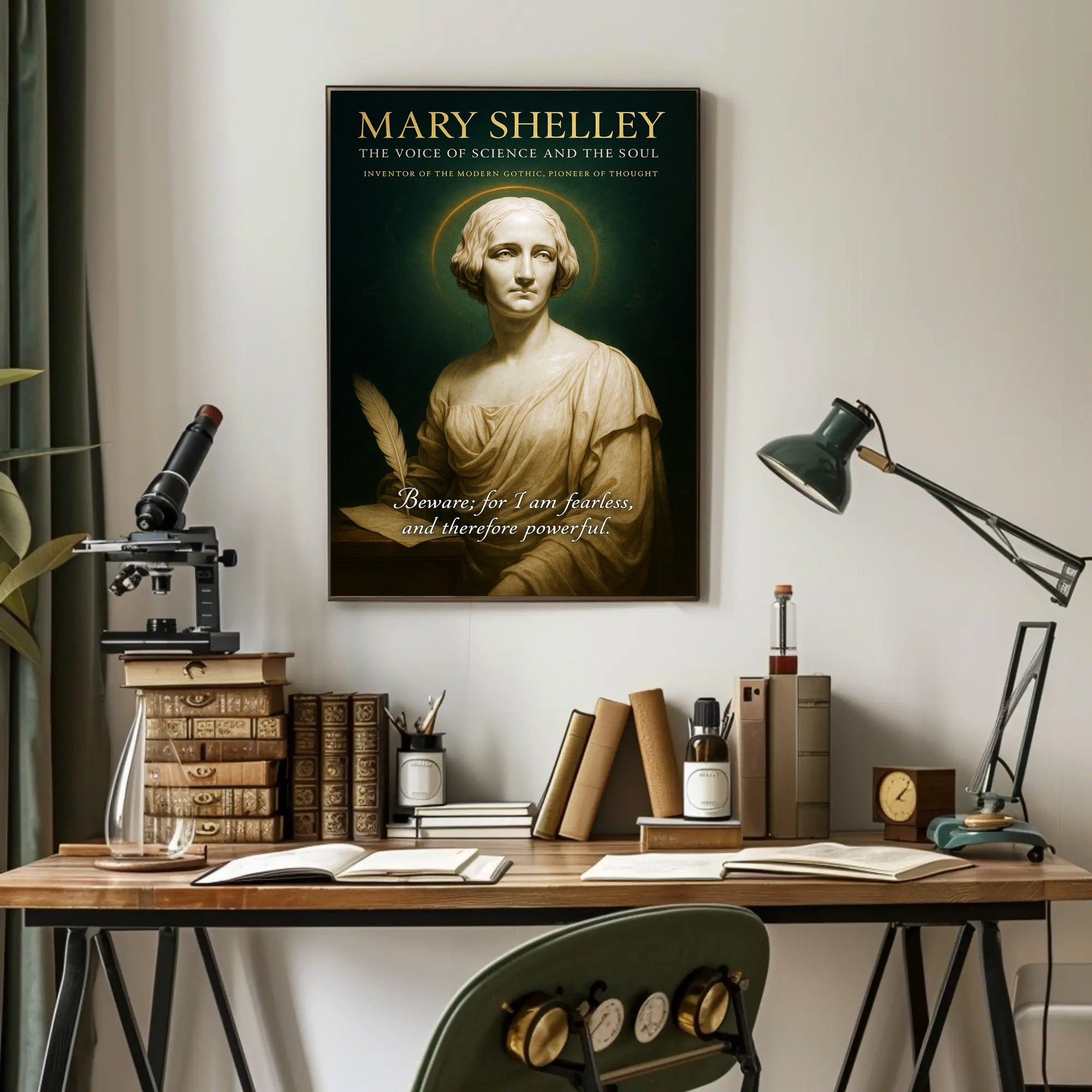 Mary Shelley - The Voice of Science and the Soul Poster PosterGoat