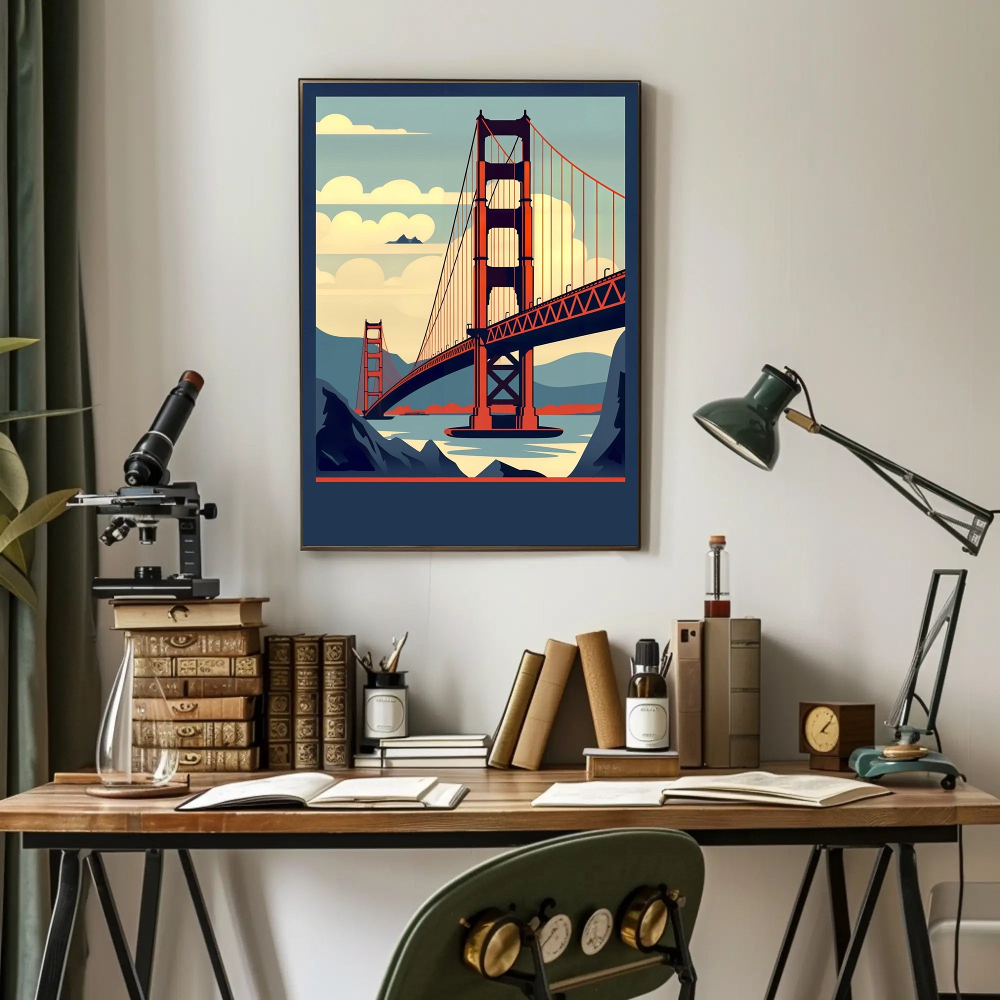 Iconic Bridge Illustration Poster