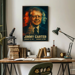 Jimmy Carter 39th President of the United States Double Exposure Poster