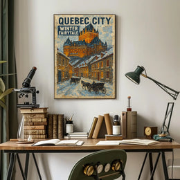 Quebec City Winter Fairytale Poster