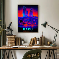 Baku Skyline Azerbaijan Poster PosterGoat
