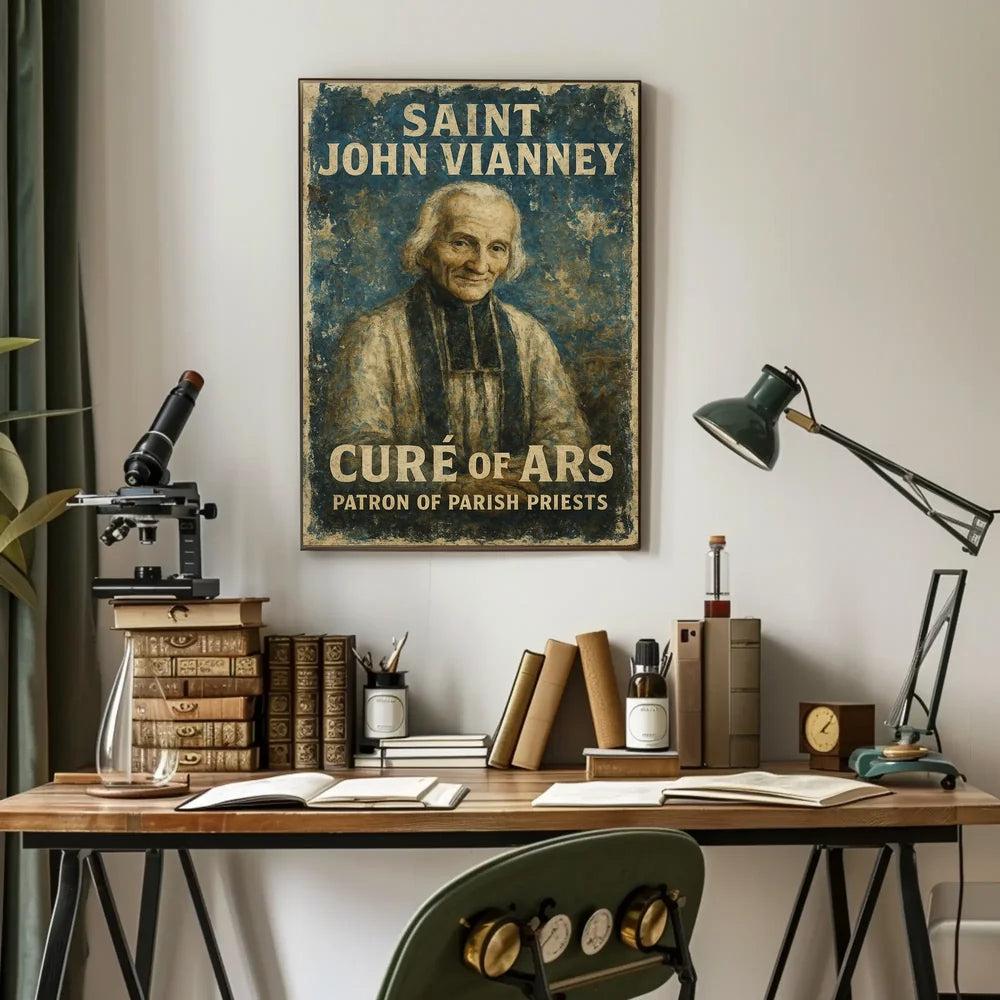 Saint John Vianney Revered Clerical Art Poster
